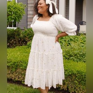 Ivy City Midsummer Nights Dress, white and gold